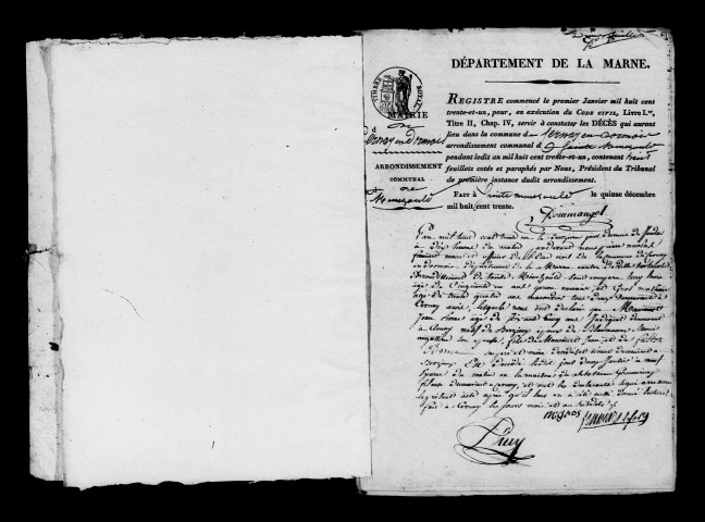 Cernay-en-Dormois. Décès 1831-1870