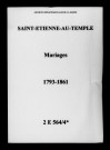 Saint-Étienne-au-Temple. Mariages 1793-1861