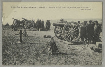 REIMS. 201. La Grande Guerre 1914-1915 - Batterie de 120 court en position près de Reims.
Phot-Express.1914-1915