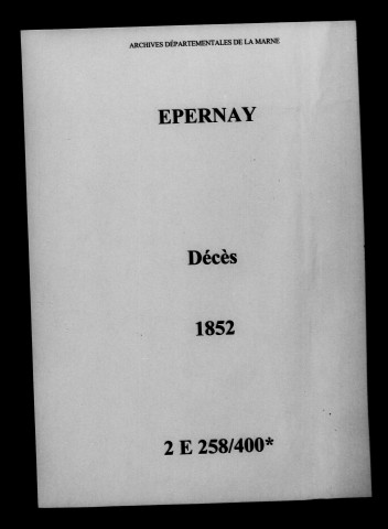 Épernay. Décès 1852