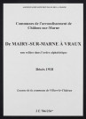 Communes de Mairy-sur-Marne à Vraux de l'arrondissement de Châlons. Décès 1918