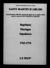Ablois. Baptêmes, mariages, sépultures 1763-1774