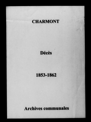 Charmont. Décès 1853-1862