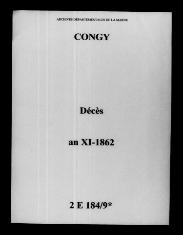 Congy. Décès an XI-1862