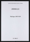 Joiselle. Mariages 1893-1929