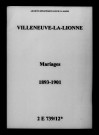 Villeneuve-la-Lionne. Mariages 1893-1901