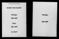 Mairy-sur-Marne. Mariages, décès 1861-1899