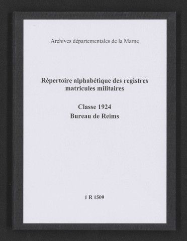 Répertoire alphabétique des registres matricules