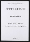 Fontaine-en-Dormois. Mariages 1910-1929