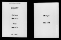 Coligny. Mariages, décès 1861-1872