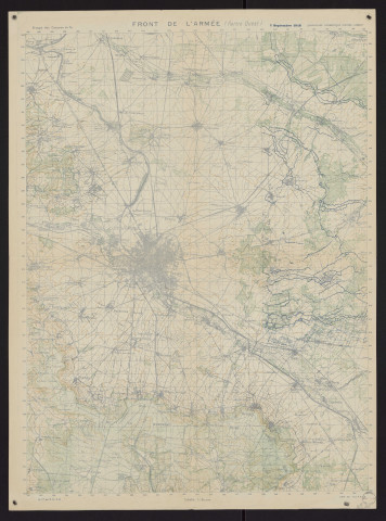 Front de l'Armée : Partie Ouest.
Service géographique de l'Armée (Imp. G. C. T. A. IV).1918