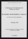 Communes de Mairy-sur-Marne à Vraux de l'arrondissement de Châlons. Mariages 1928