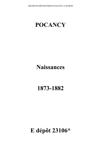 Pocancy. Naissances 1873-1882