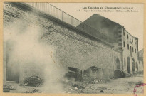 AY. Les émeutes en Champagne (avril 1911). Aÿ - Aspect du boulevard du Nord - Celliers de M. Ducoin / G. Franjou.
AÿFranjou photo. édit.1911