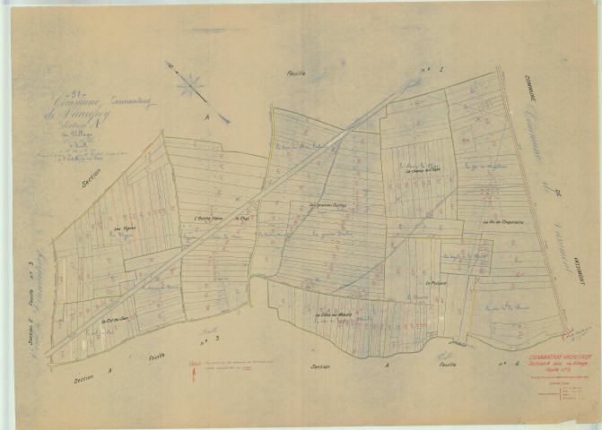 Connantray-Vaurefroy (51164). Section  A2 échelle 1/2000, plan mis à jour pour 01/01/1955, non régulier (papier)