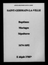 Saint-Germain-la-Ville. Baptêmes, mariages, sépultures 1674-1692