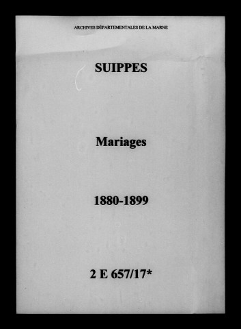 Suippes. Mariages 1880-1899