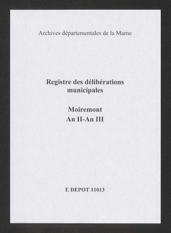 Délibérations municipales.