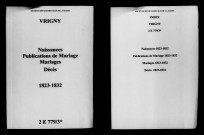 Vrigny. Naissances, publications de mariage, mariages, décès 1823-1832
