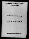 Saint-Euphraise-et-Clairizet. Publications de mariage 1793-an V