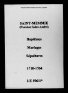 Saint-Memmie. Saint-André. Baptêmes, mariages, sépultures 1710-1764