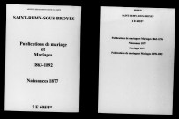 Saint-Remy-sous-Broyes. Publications de mariage, mariages, naissances 1863-1892