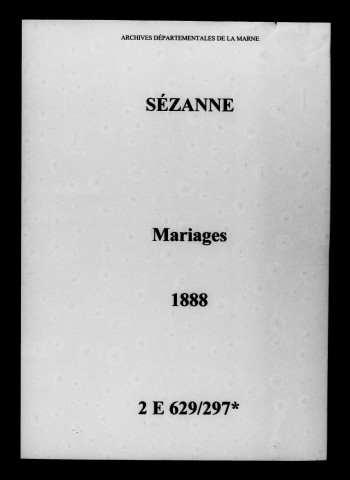 Sézanne. Mariages 1888