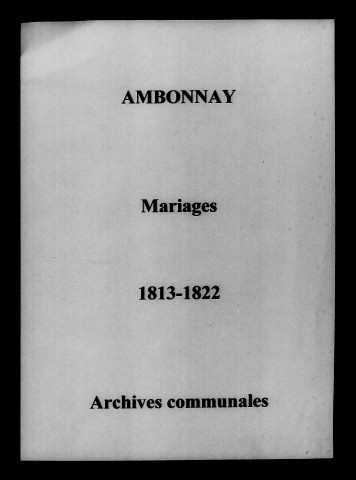 Ambonnay. Mariages 1813-1822