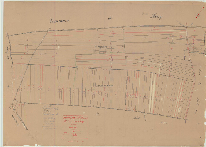 Saint-Hilaire-au-Temple (51485). Section B2 échelle 1/2000, plan mis à jour pour 1934, plan non régulier (papier)