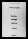 Somme-Suippe. Baptêmes, mariages, sépultures 1756-1792