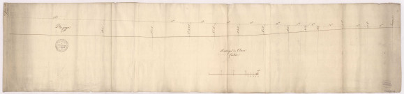 RN 3. Anciens profils. Profil de la Côte du Chesne fondu près de La Cave, 1780-1786.