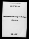Monthelon. Publications de mariage, mariages 1863-1892