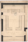 Reims. Hôtel des juridictions royales de la ville de Reims, projet de M. Legendre. Plan de la salle d'audiance du présidial de Reims, 1765.