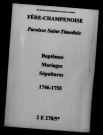 Fère-Champenoise. Baptêmes, mariages, sépultures 1746-1755