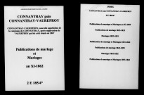 Connantray. Publications de mariage, mariages an XI-1862