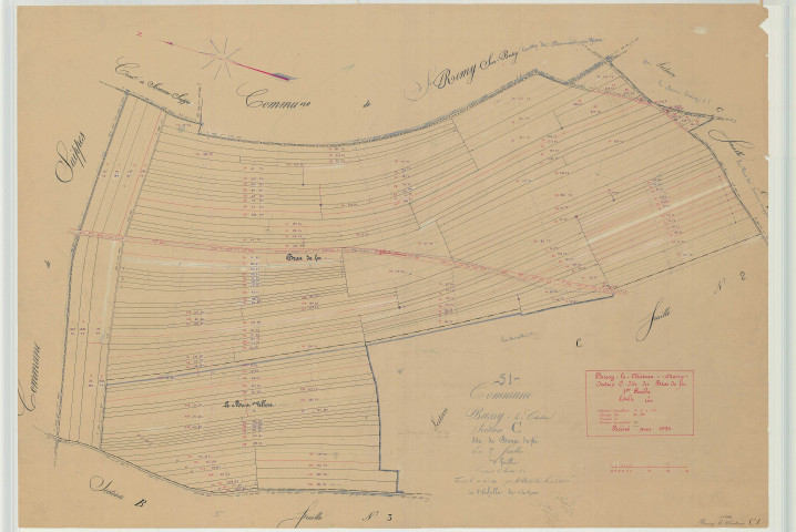 Bussy-le-Château (51097). Section C1 échelle 1/2000, plan mis à jour pour 1934, plan non régulier (papier)