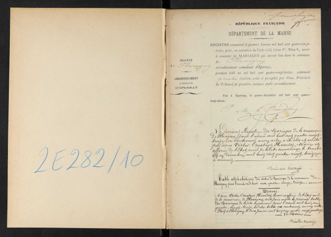 Flavigny. Mariages 1893-1900 et 1902-1929. Décès 1901