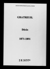 Gratreuil. Décès 1871-1891