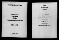 Witry-lès-Reims. Naissances, mariages, décès, publications de mariage 1863-1872