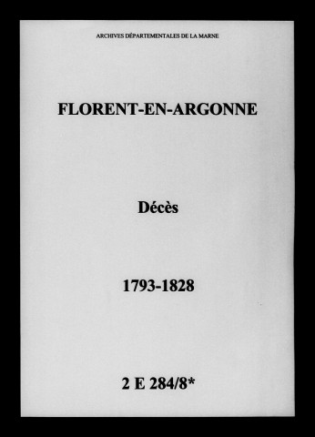 Florent. Décès 1793-1828