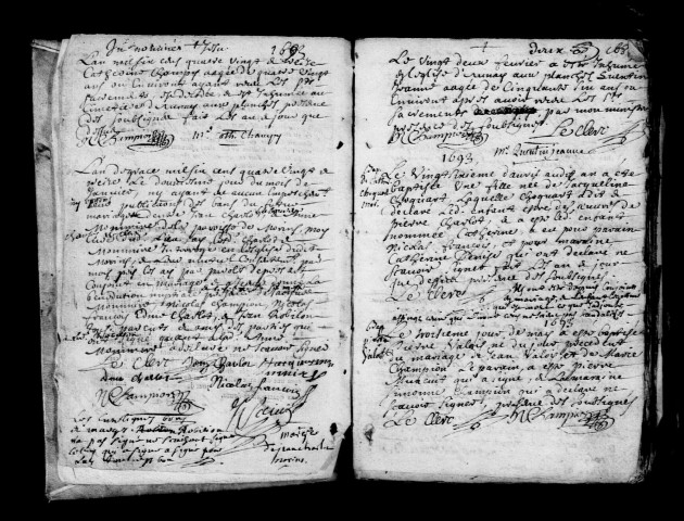 Aulnay-aux-Planches. Baptêmes, mariages, sépultures 1693-1724