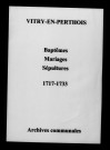 Vitry-en-Perthois. Baptêmes, mariages, sépultures 1717-1733