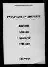 Passavant. Baptêmes, mariages, sépultures 1748-1769