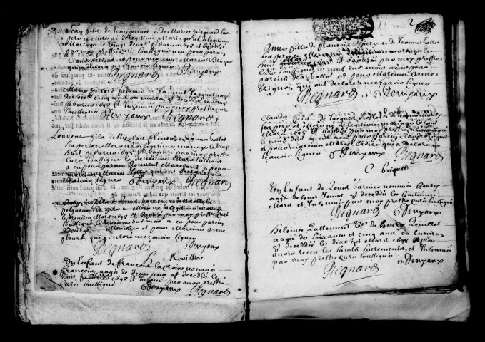 Larzicourt. Baptêmes, mariages, sépultures 1698-1703