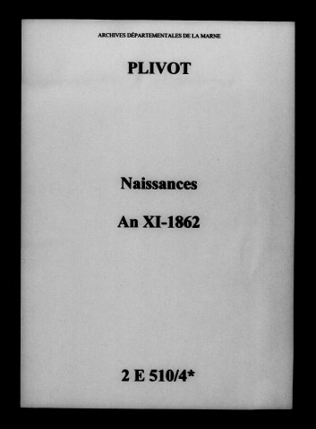 Plivot. Naissances an XI-1862