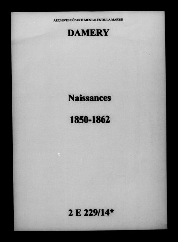 Damery. Naissances 1850-1862