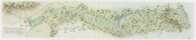 Plan du chemin projeté du Courtagnon à la route de Reims à Epernay, 1784-1789.