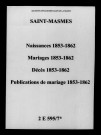 Saint-Masmes. Naissances, mariages, décès, publications de mariage 1853-1862