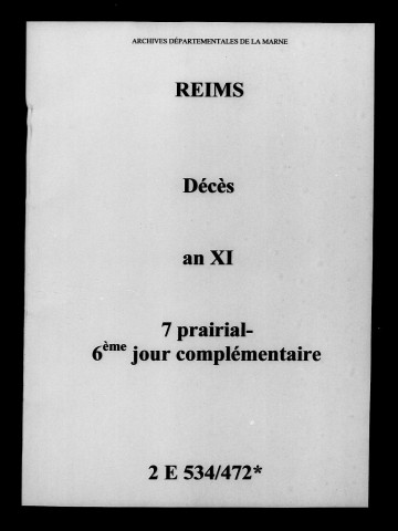 Reims. Décès an XI