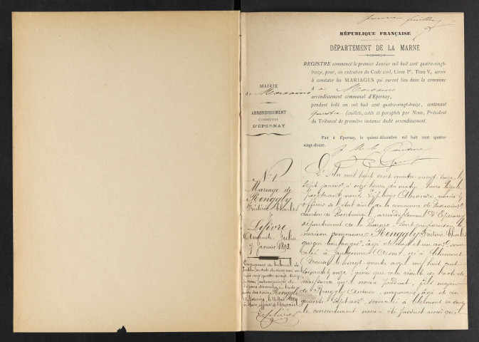 Morsains. Mariages 1893-1929